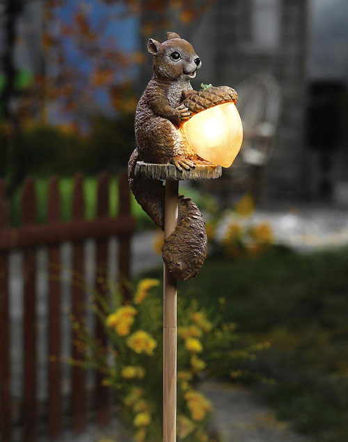 Sammy Squirrel Solar Outdoor Garden Stake Light
